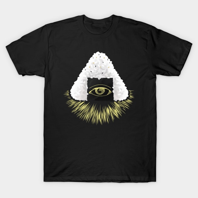 Sushi Onigiri Illuminati Eye Funny T-Shirt by JettDes